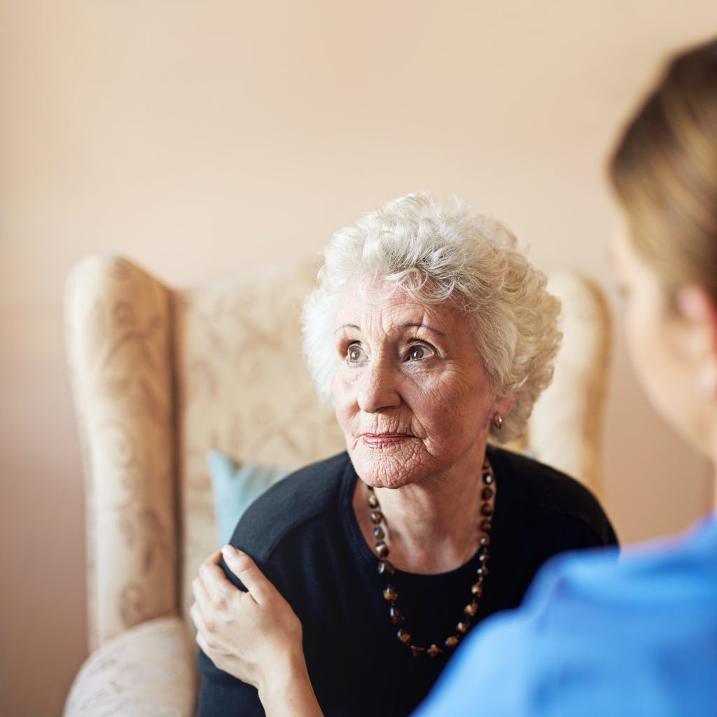 Bewildered Patient, looking into space